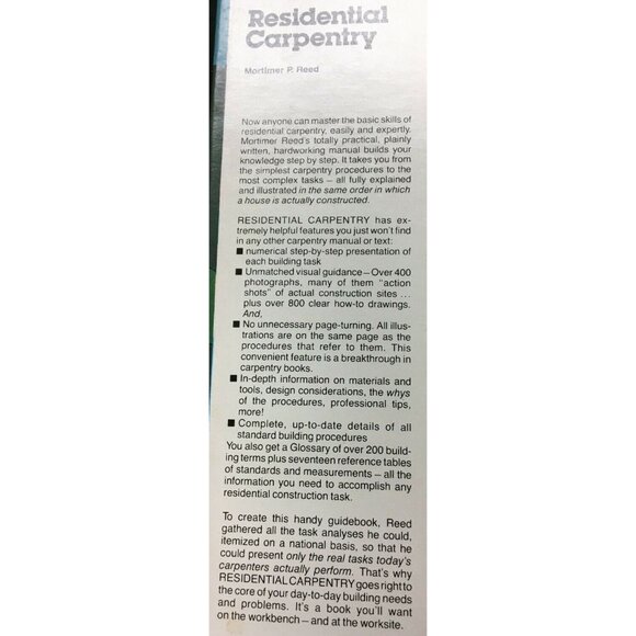 Residental Carpentry by Mortimer P. Reed Instructional Book Mprtimer P Reed - Picture 2 of 5